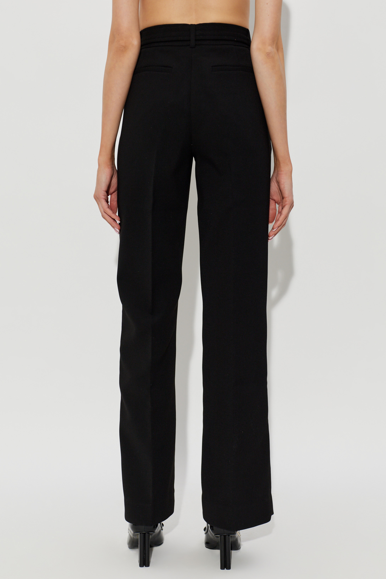 Ganni Creased trousers with belt | Women's | Vitkac